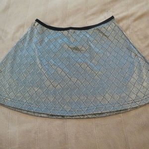 GIDEON OBERSON SILVER/BLACK SWIM SKIRT BOTTOM SM